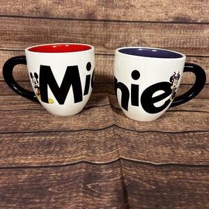 Disney Parks Mickey & Minnie Mouse Coffee Mugs Set White Black‎ 20oz